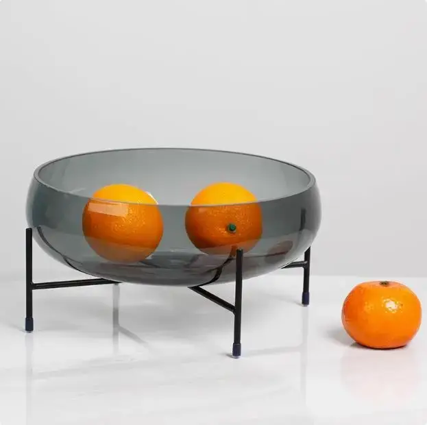 Assiette de fruits en verre Transparent, ornement de décoration pour la maison