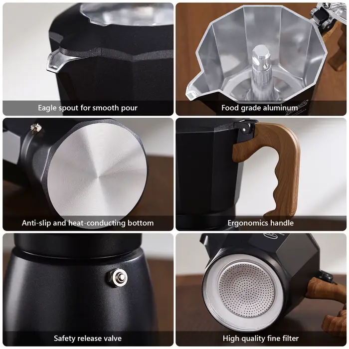 Bincoo – cafetière à expresso à double Valve en aluminium