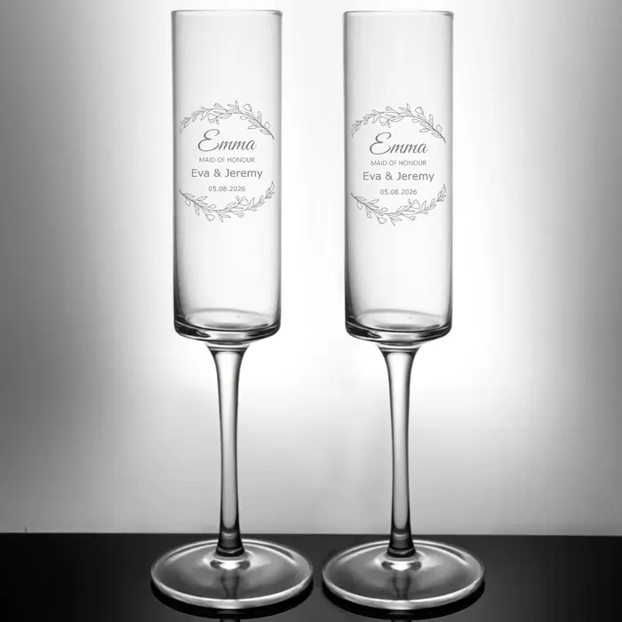 Ensemble de 2 verres de mariage personnalisés