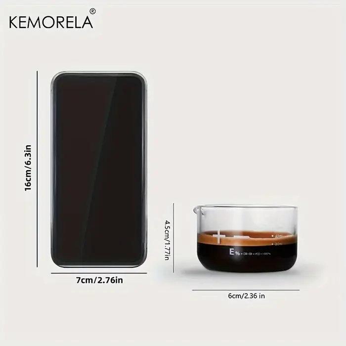 KEMORELA 1/2 pièces verres à expresso 60ml tasse à mesurer à échelle claire liquide verre lourd tasses à café maison Barista accessoires