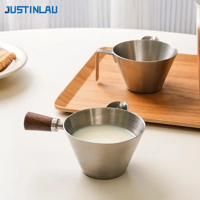 JUSTINLAU Tasse d'extraction d'expresso 110 ml en acier inoxydable 304 avec échelle