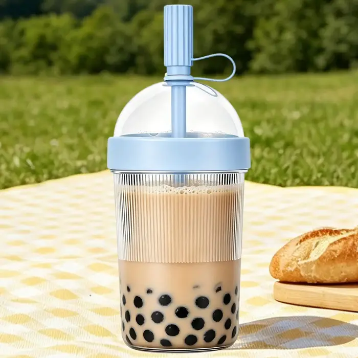 Gobelets à café réutilisables avec couvercles et pailles