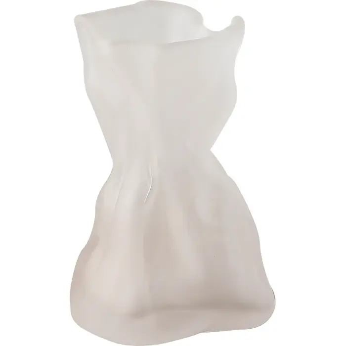Vase en verre transparent irrégulièrement plié
