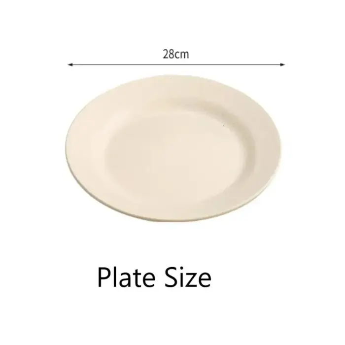 Lightweight Round Dinner Plates Reusable Unbreakable Steak Pizza Fruit
