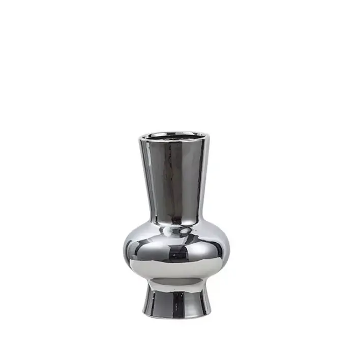 Vase à fleurs miroir argenté