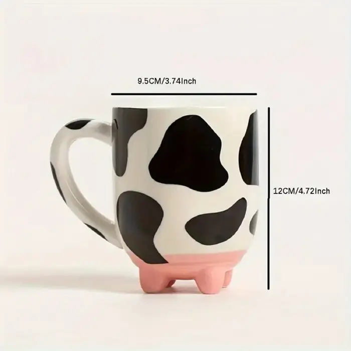 Tasse à café en céramique avec impression de vache amusante pour la famille