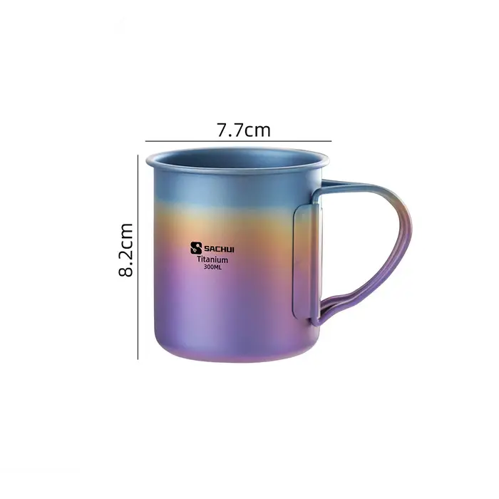 Tasse à thé et café portable ultralégère en titane coloré