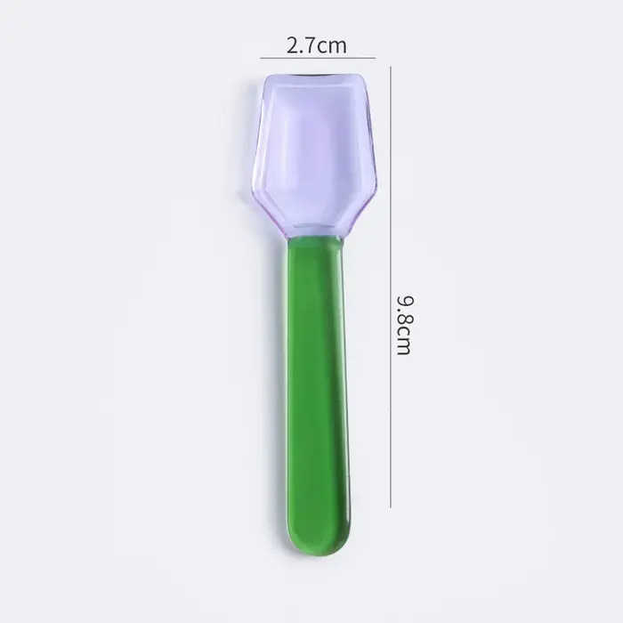 Petite cuillère en verre à Dessert créative, résistante à la chaleur, couleur créative, mignonne cui