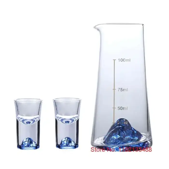 Verre à Shot de montagne en cristal bleu