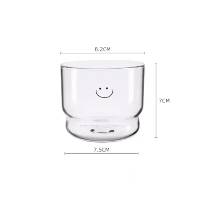 Tasse en verre murale Love/Happy de 300ml, tasses en forme de cœur pour café au lait, tasse à boisso