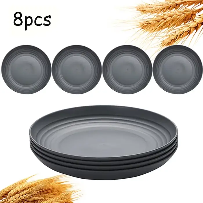 8 assiettes en PP, anti-chute et réutilisables, idéales pour les pique-niques familiaux en cuisine p
