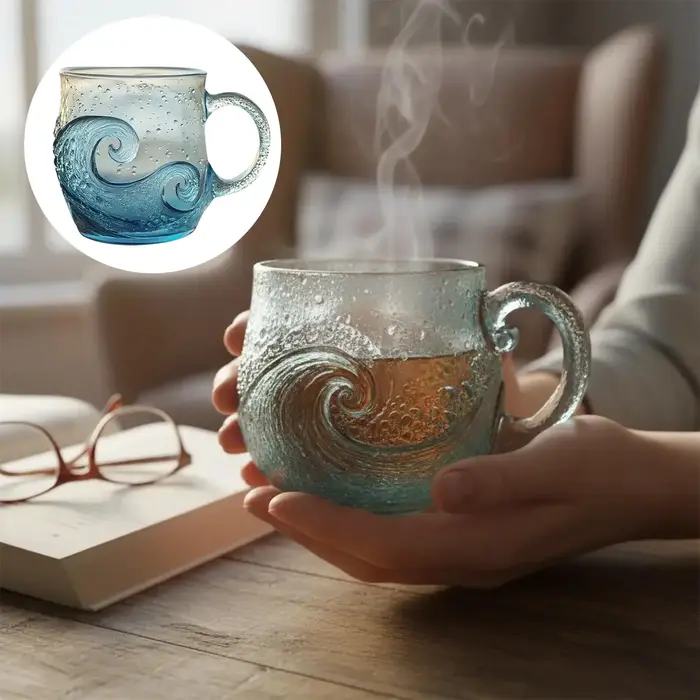 Tasse en verre soufflé à la main de 300ml