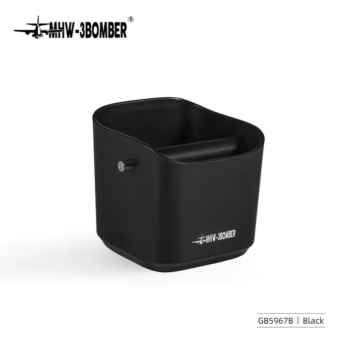 3BOMBER Square Coffee Grounds Knock Box PerfecKnock Bar et base coordonnante Lavable au lave-vaisselle Accessoires p