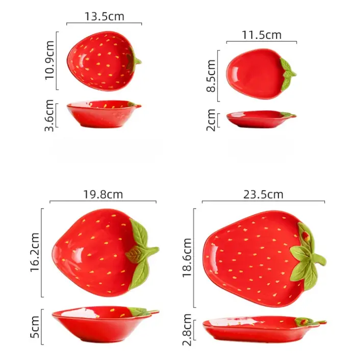 Bol à salade en céramique en forme de fraise