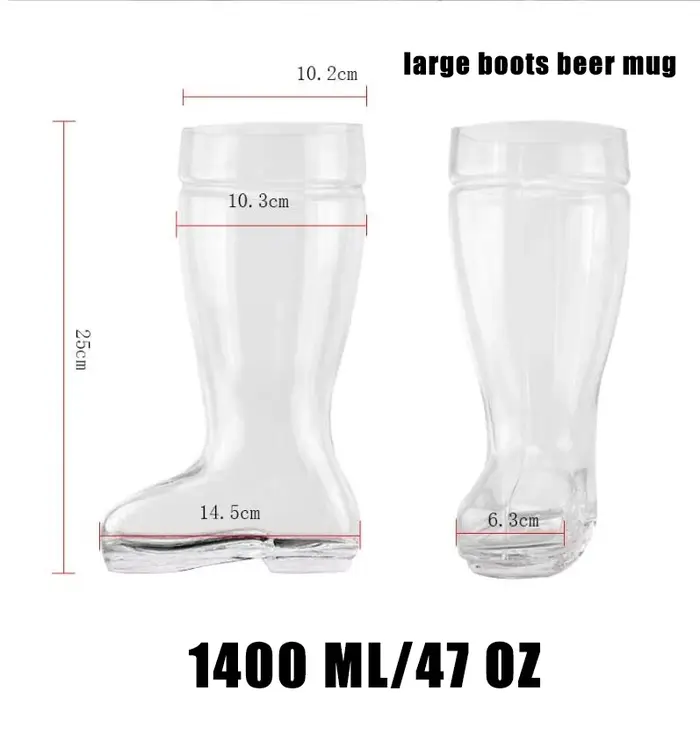 Tasse en verre en forme de botte de grande capacité
