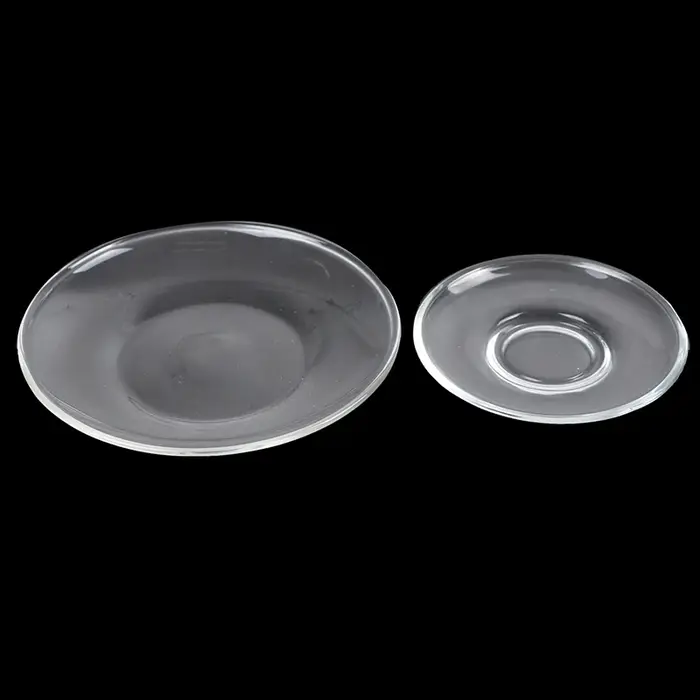 Soucoupes en verre transparent résistant à la chaleur de type C pour tasses à thé