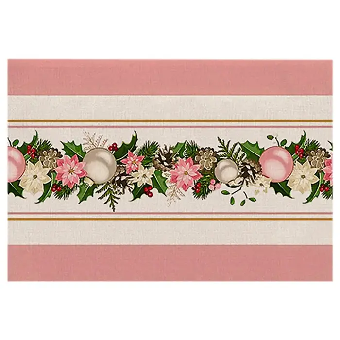 8PCS arbres de noël rose neige napperons