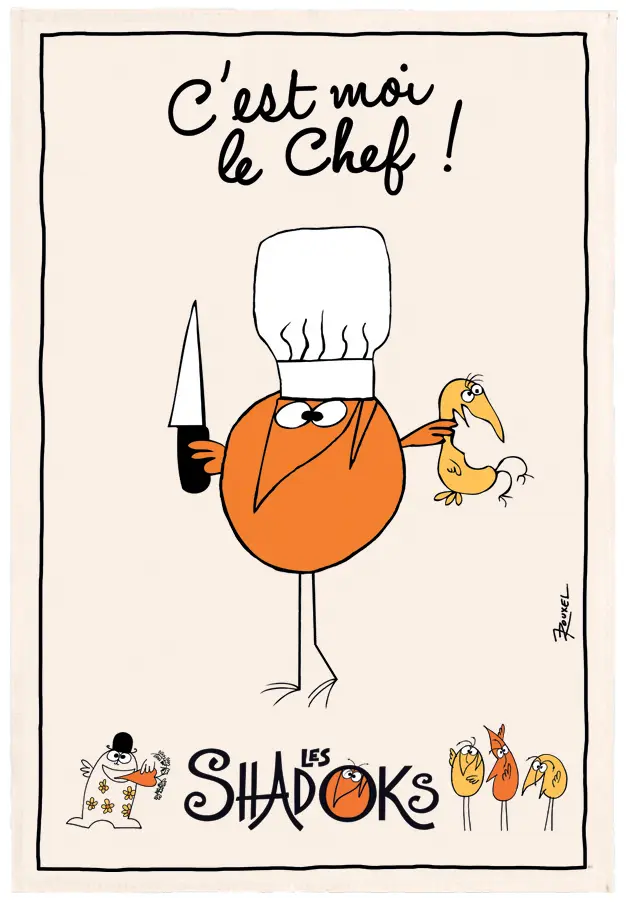 Torchon Shadoks Grand chef Ecru 48 x 72