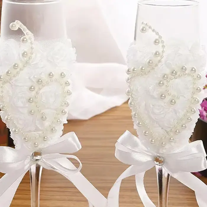 Verres à vin de mariage
