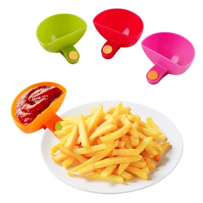 4 pièces/ensemble Dip Clip bol conteneur plat assiette peut contenir des plats d'assaisonnement trempage Sauce bol support Gadgets de cuisine