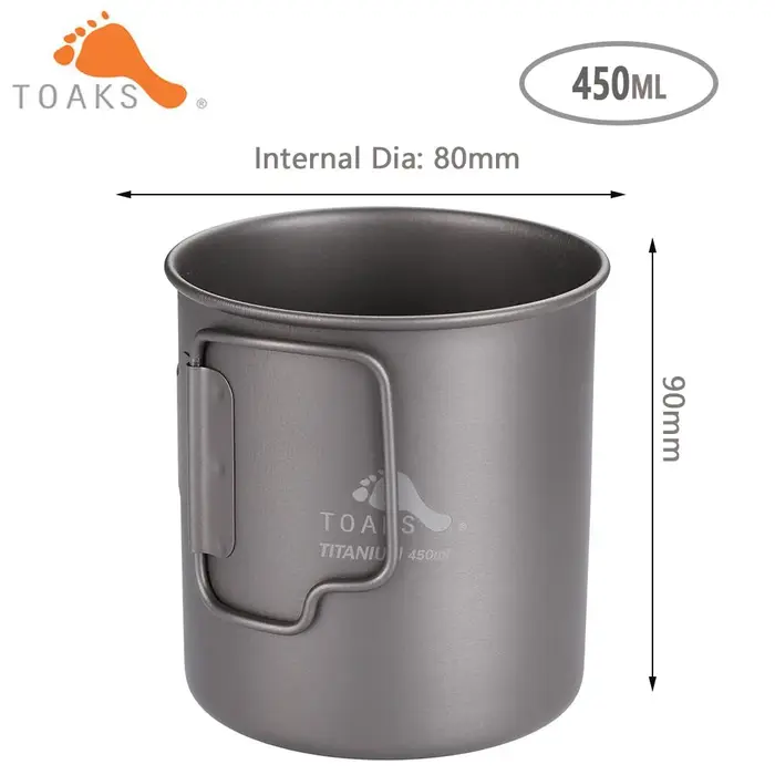 TOAKS – tasse à café et thé en titane ultralégère, pour Camping en plein air, vaisselle sans couverc