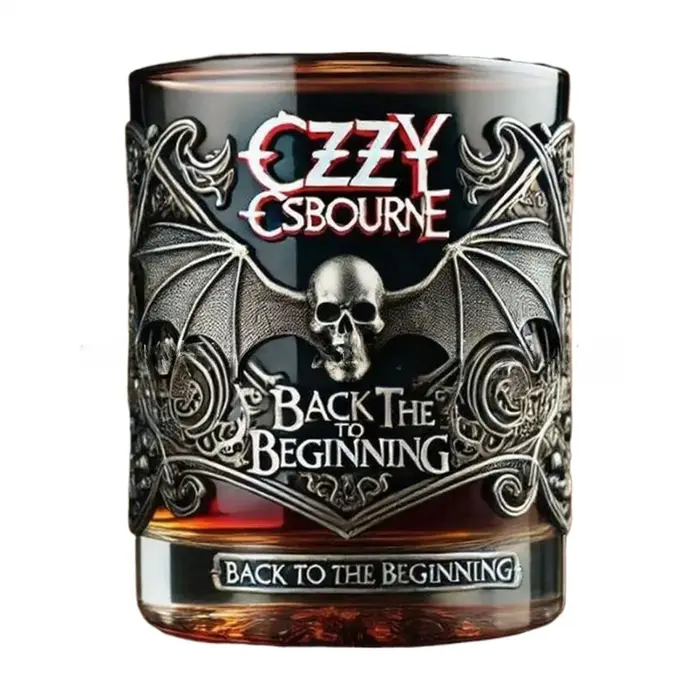 Verre à whisky sur le thème de la musique rock d'Ozzy Osbourne