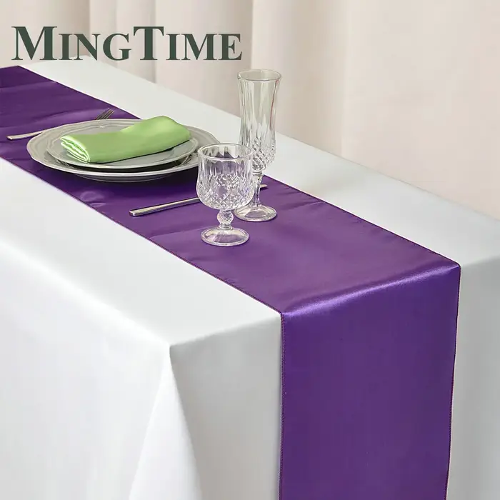 Chemin de Table en Satin 30cm X 275cm, fourniture de fête de mariage, maison de noël, café moderne,