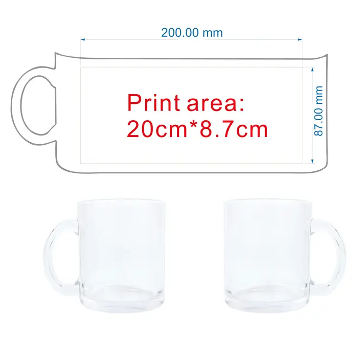 Bricolage personnalisé 320ML 11oz tasse en verre tasses personnalisées café lait
