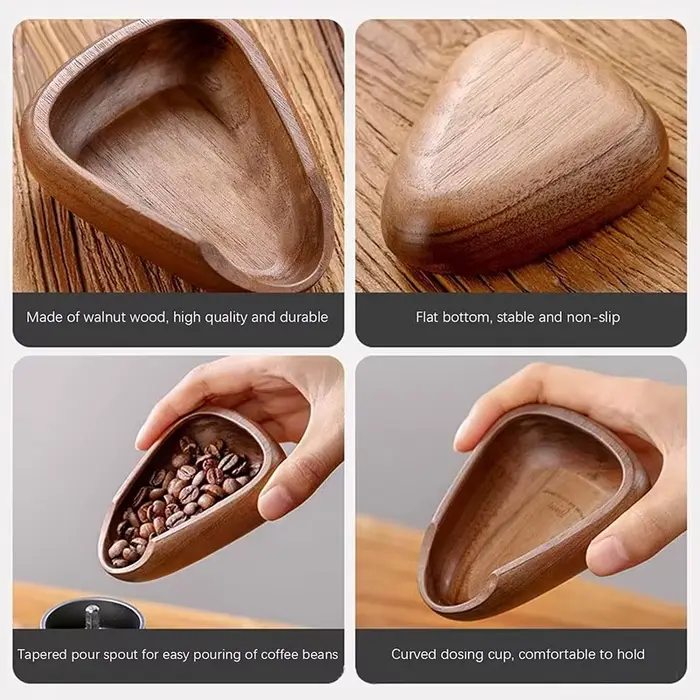 Plateaux à doseur de grains de café en bois massif