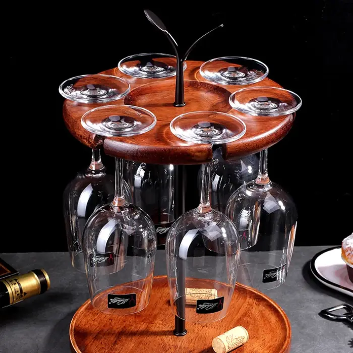 Support de verre à vin à l'envers de 6 capacités