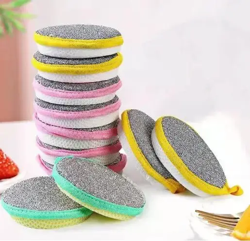 Éponge à vaisselle Double face, brosse de lavage de la vaisselle, casserole, Pot, éponges de lavage