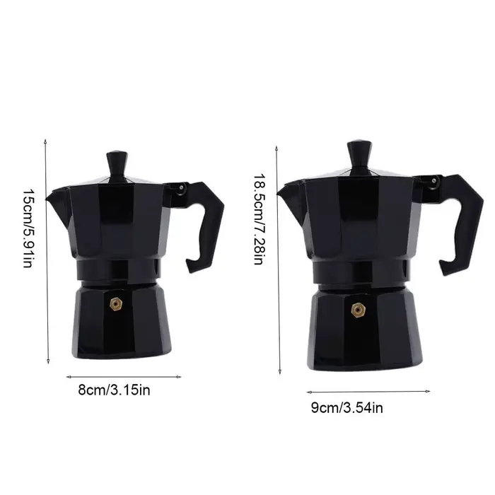 Cafetière Moka noire Vintage avec poignée