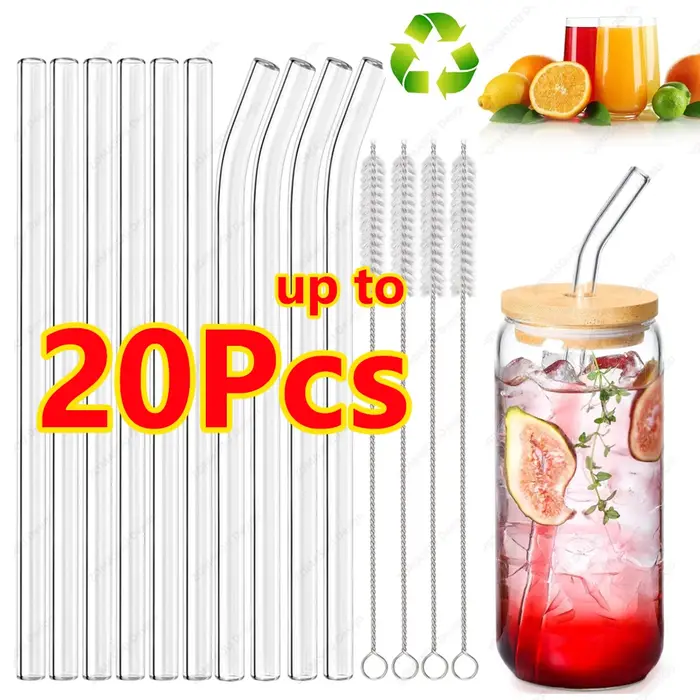 Pailles en verre écologiques réutilisables