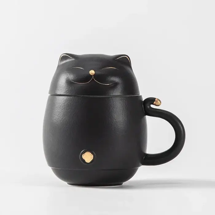 Tasse à thé portable Lucky Cat, ensemble de voyage pour voyage d'affaires, prêt Tatunique, filtre à 