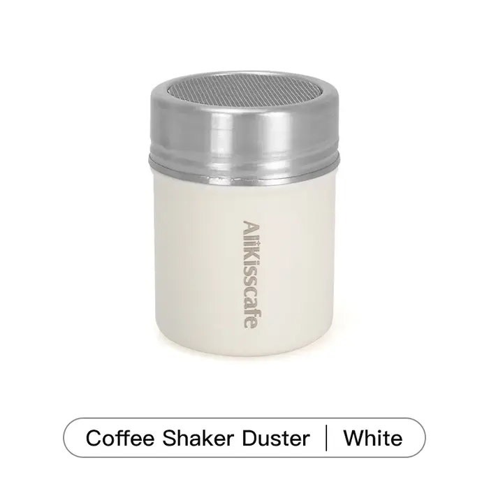Alikisscafe-Shaker à café en acier inoxydable, plumeau à sucre en poudre avec couvercle, tamis à cac