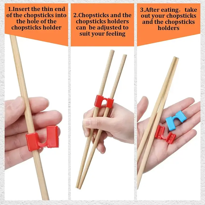 5/6/8 PIÈCES Baguettes Réutilisables Aideurs Formation Porte-Baguettes Chinois Pour Enfants Entraîne