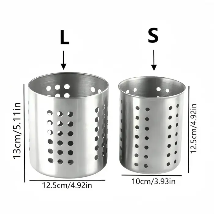 Boîte de rangement pour baguettes en acier inoxydable cylindrique