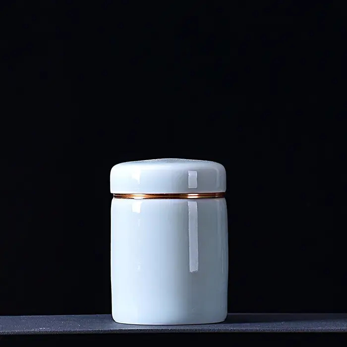 Pot à thé céladon en céramique trompette boîte d'emballage de thé pot scellé Mini pot à thé Portable conteneur de