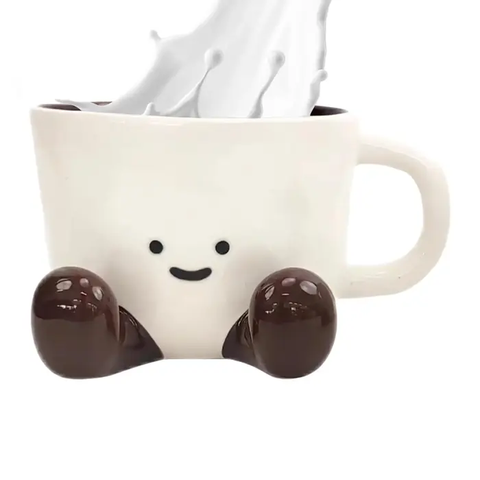 Tasse à café tasse d'eau en céramique avec pieds mignon décoratif café boisson tasse bureau eau poignée tasse cuisine fête Drinkware
