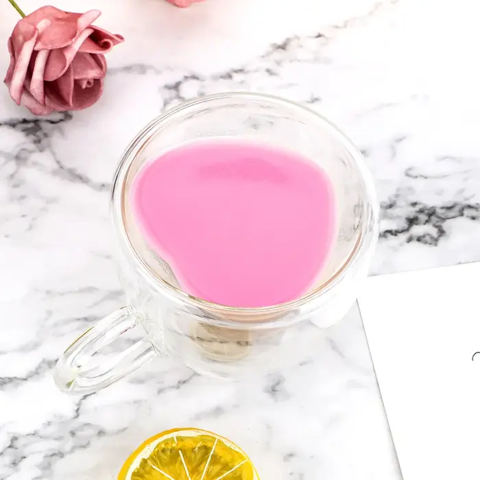 Tasse en verre à Double paroi en forme de cœur d'amour