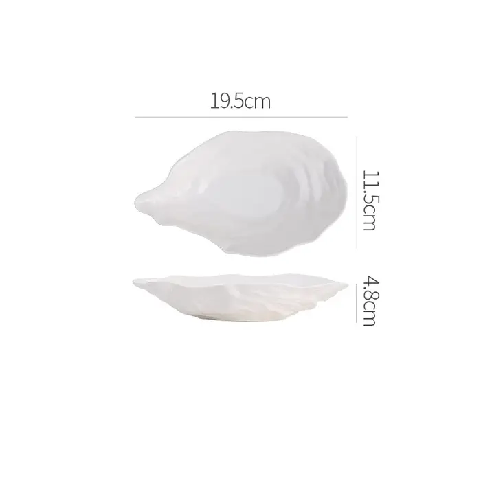 Assiette Sashimi en céramique créative en forme d'huître, assiette à salade, Concept artistique, ass