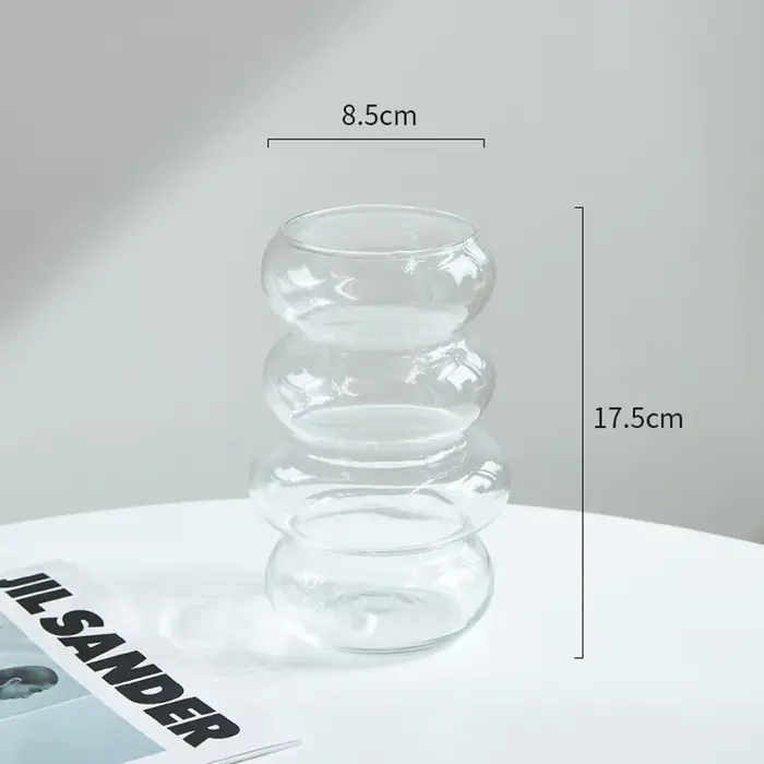 Vase en spirale en verre, 1 pièce, Arrangement de fleurs scandinave, cuisine, salon, chambre à couch
