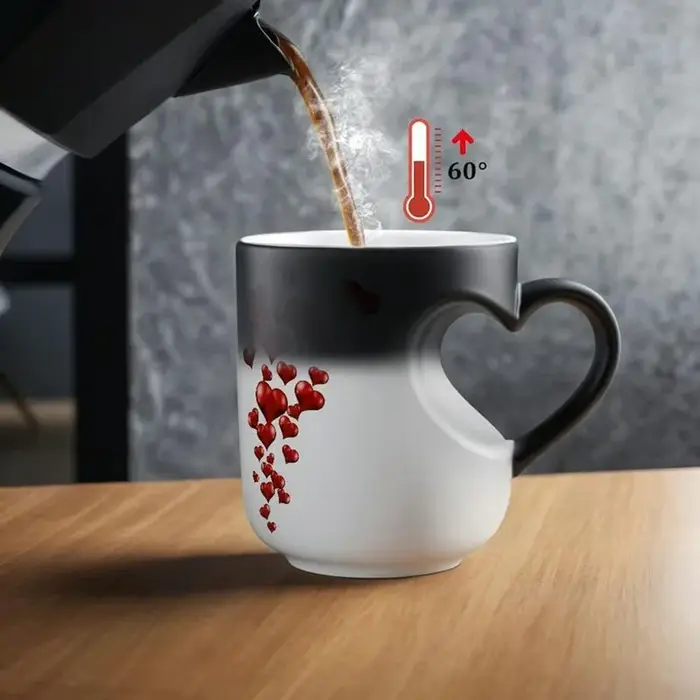 Tasse Magique Amusante à Changement de Couleur – Tasse à Café ou Thé Sensible à la Chaleur – Design