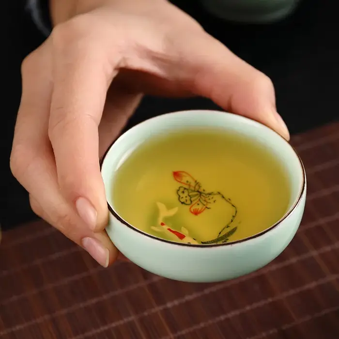 Service à thé Kung Fu chinois céladon de haute qualité