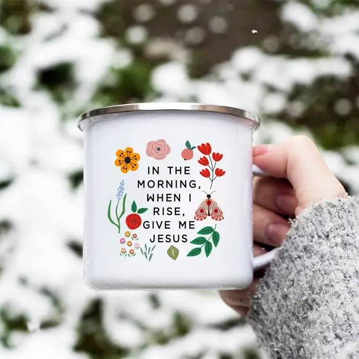 Tasses à café et à thé en émail créatif chrétien pour femmes