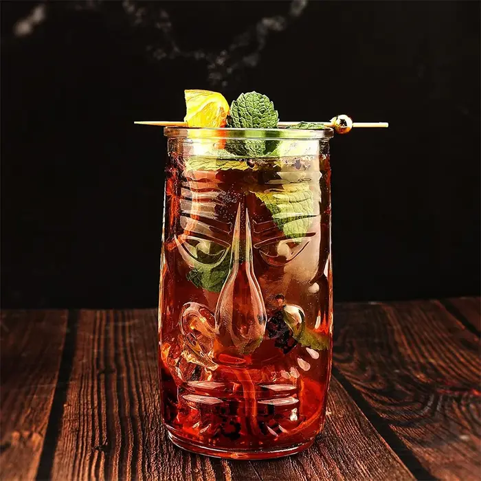 Tasse Tiki en verre Bar moderne Tiki refroidisseur gobelets transparents