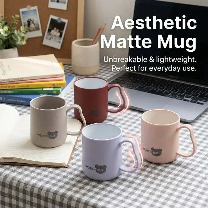 Tasse à café incassable en plastique