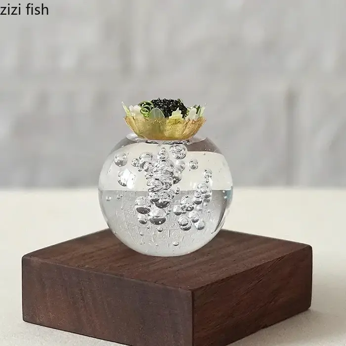 Assiette à dessert Dim Sum en verre à bulles créatif