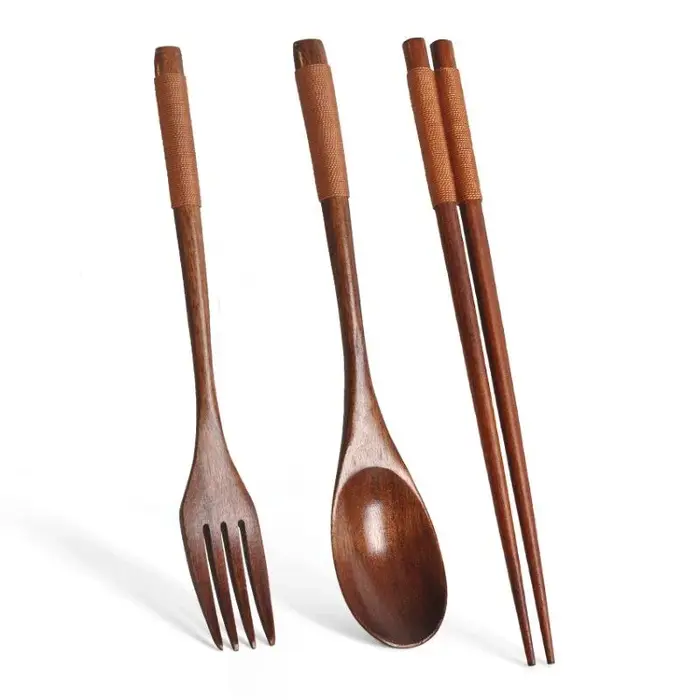 Cuillère fourchette baguettes couverts portables ensemble