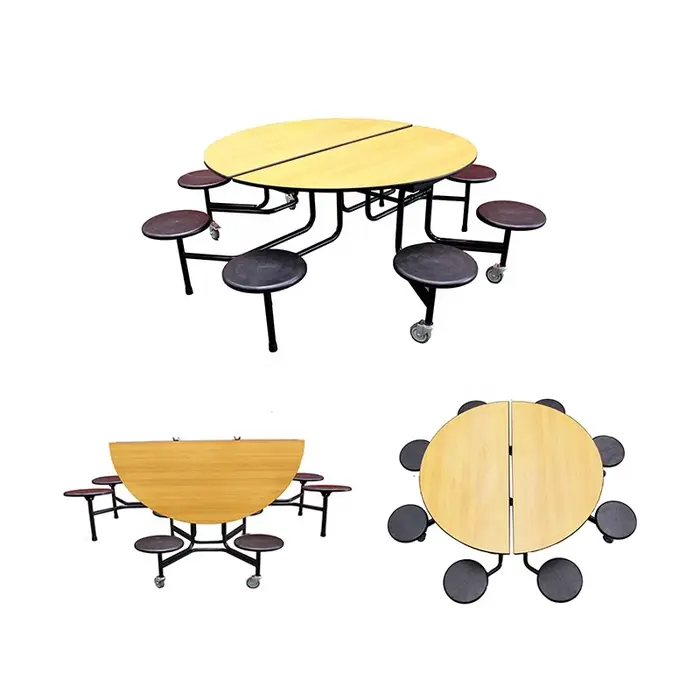 Ensemble de table à manger pliante ronde 8 places